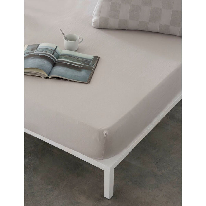 Naturals ELBA Fitted Sheet Light Grey 150 x 200 (150 Bed)