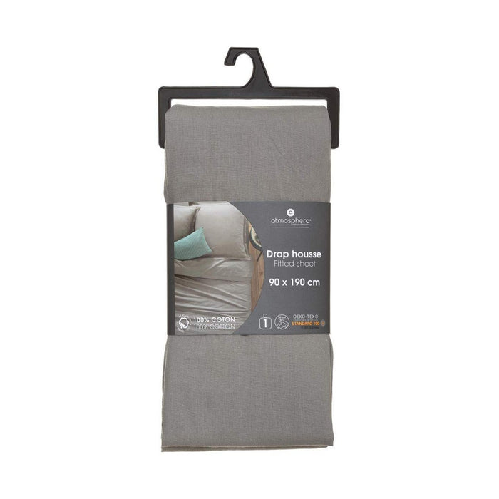 Atmosphera Gray Fitted Sheet (90 x 190 cm)
