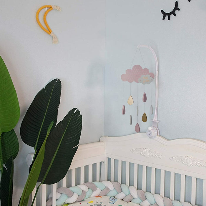 Carrusel para Cuna Atmosphera Nubes Rosa Madera MDF
