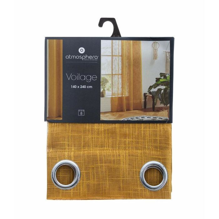 Atmosphera Polyester Ocher Curtain (140 x 240 cm)