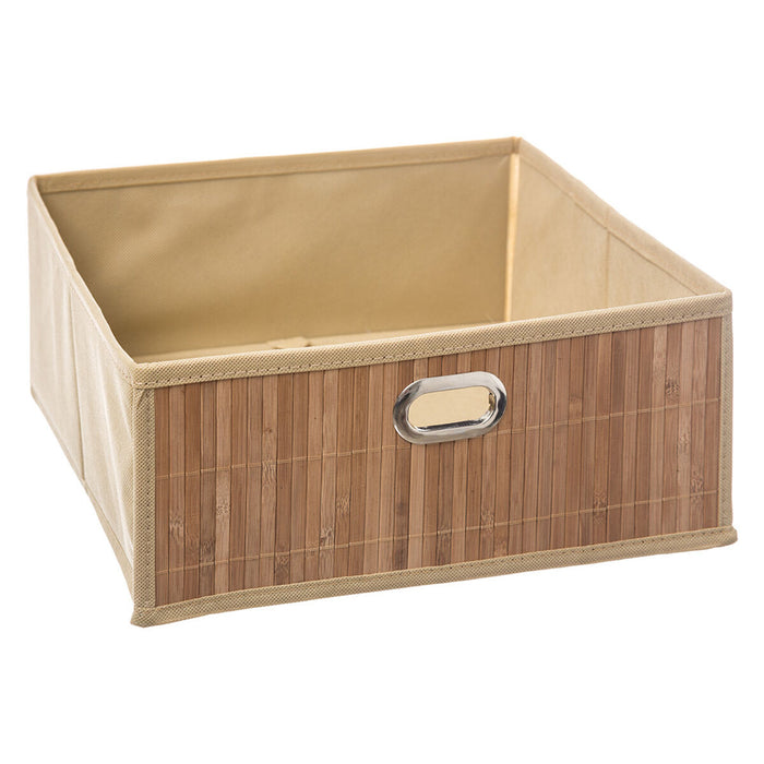 5five Storage Box 31 x 31 x 13.5 cm Bathroom Natural Bamboo 31 x 31 x 31 cm