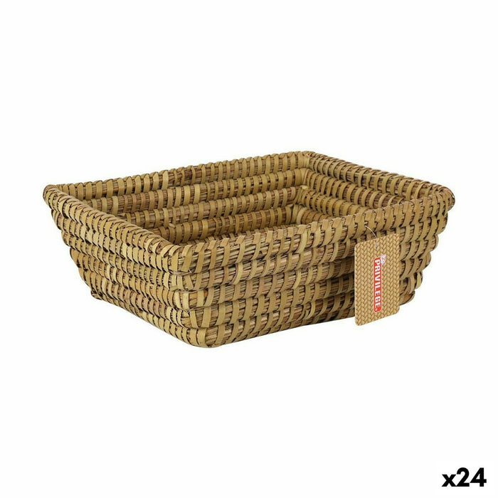 Privilege Korne Brown Wicker Rectangular Multipurpose Basket 25 x 20 x 8 cm (24 Units)
