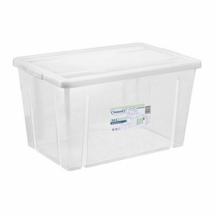 Tontarelli Linea Box 54 L Storage Box with Lid, 59 x 39 x 33 cm (6 Units)