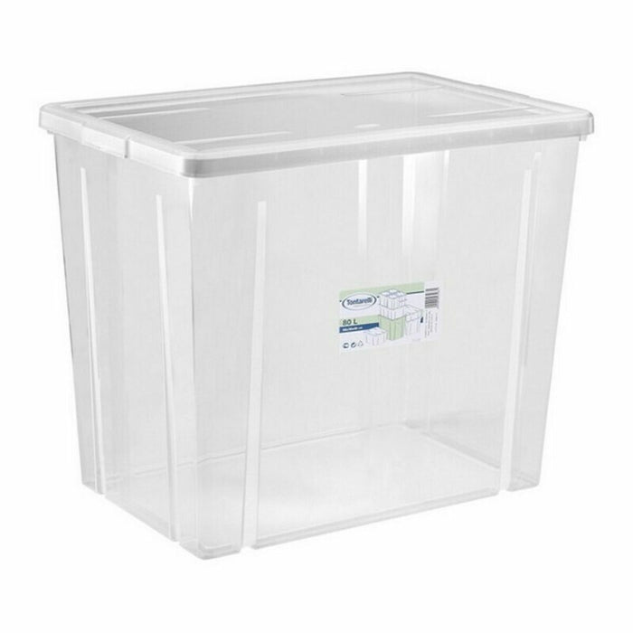 Tontarelli Linea Box 80 L Storage Box with Lid, 59 x 39 x 48 cm (6 Units)