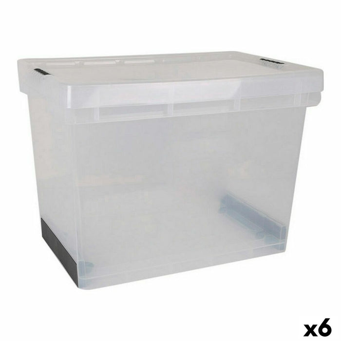 Evolution Transparent Storage Box with Lid 39 x 29 x 20.5 cm (6 Units) (39 x 29 x 20.5 cm)