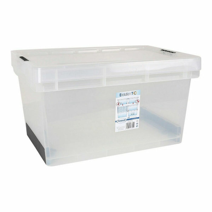 Evolution Transparent Storage Box with Lid 57 x 39 x 31 cm (4 Units) (60 x 40 x 30 cm)