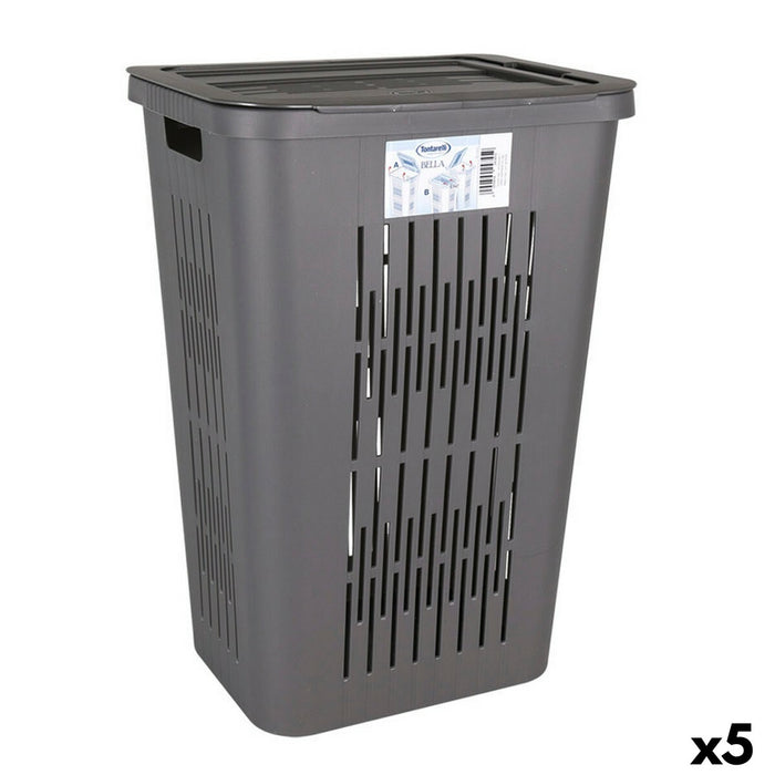 Inde Bella 60 L Laundry Basket Graphite 40.5 x 33 x 59 cm (5 Units)