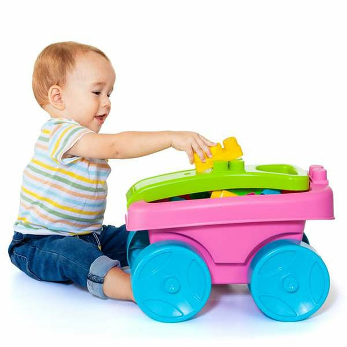 Bloques de Construcción Moltó    20 Piezas Carrito Rosa