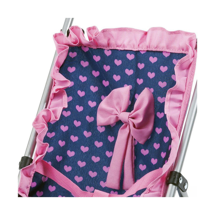 Carrito para Muñecas Reig Paraguas Azul Rosa Lunares