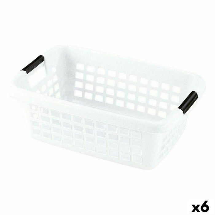 Laundry Basket with Handles White 50 L (6 Units)