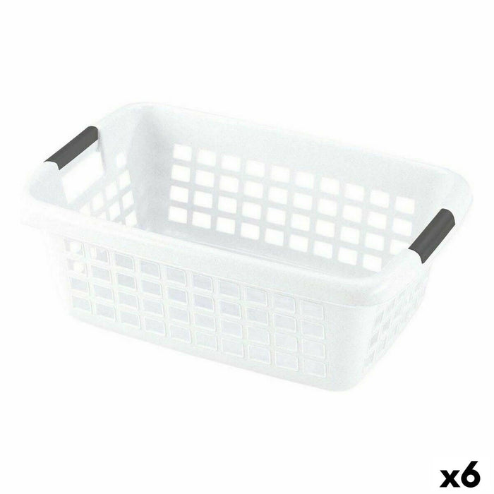 Laundry Basket with Handles White 70 L (6 Units)