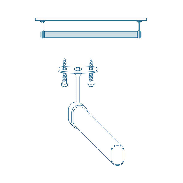 Soporte para barra de armario Stor Planet Cintacor Blanco Ovalada 15 x 25 mm (2 Unidades)