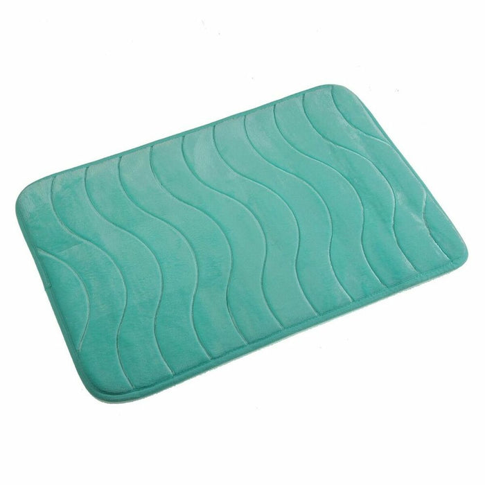 Alfombra de baño Versa Fernie Azul Algodón (40 x 60 cm)