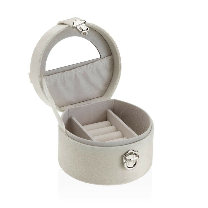 Caja-Joyero Versa Crema Madera Espejo Madera MDF 11,5 x 8 x 11,5 cm