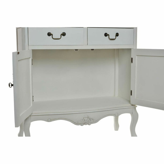 DKD Home Decor Glass Wood Display Case White (88 x 40 x 200 cm)