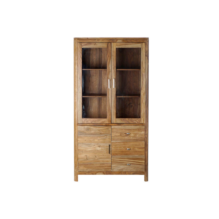 DKD Home Decor Glass Display Case Rubber Wood 97 x 42 x 190 cm