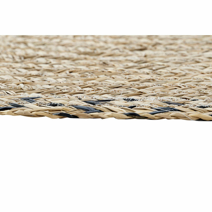DKD Home Decor Rug 140 x 0.5 x 140 cm Natural Polyester Two-Tone Tropical