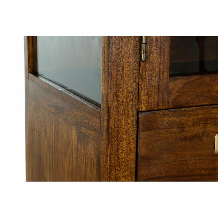 DKD Home Decor Display Cabinet 85 x 42 x 190 cm Acacia Brown Gold Glass