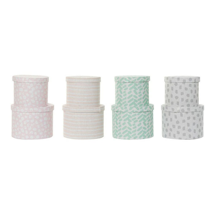 Juego de Cajas Decorativas DKD Home Decor Gris Rosa Naranja Verde Cartón 29 x 29 x 22 cm Moderno