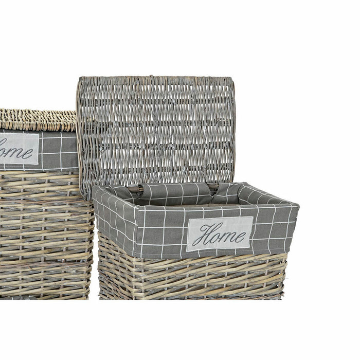 DKD Home Decor Polyester Wicker Traditional Basket Set (47 x 34 x 55 cm) (5 pcs)