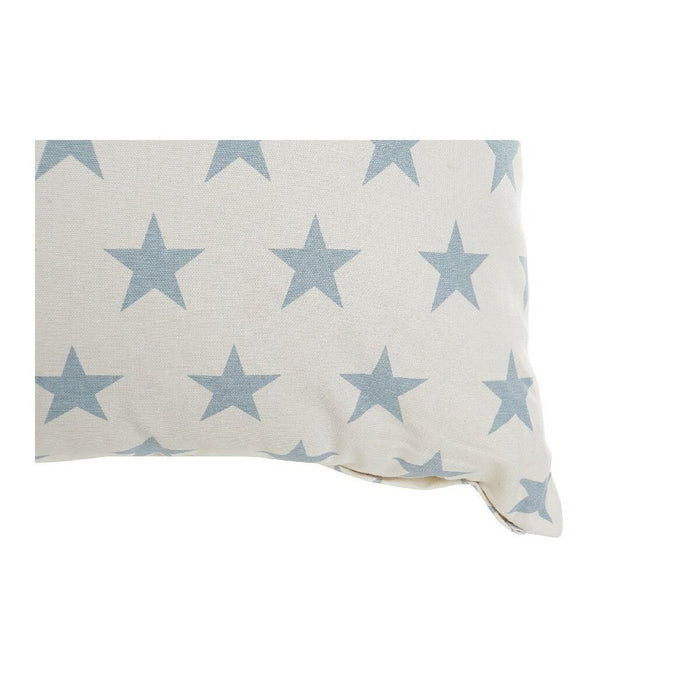DKD Home Decor Blue Cushion 60 x 10 x 60 cm White Stars (2 Units)
