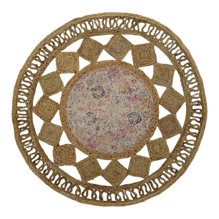 DKD Home Decor Jute Cotton Boho Rug (160 x 160 x 0.5 cm)