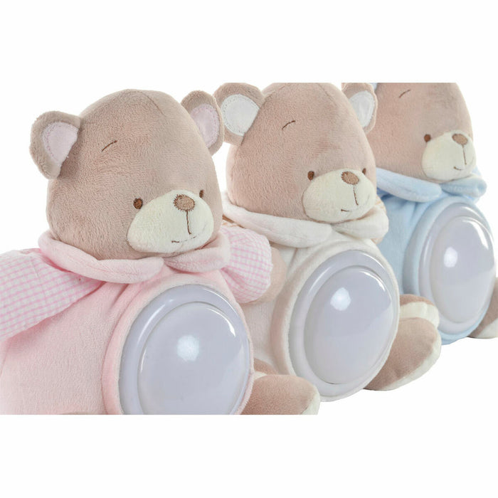 Peluche DKD Home Decor BE-184630 Beige Azul cielo Rosa claro Infantil Oso 19 x 11 x 22 cm (3 Piezas)