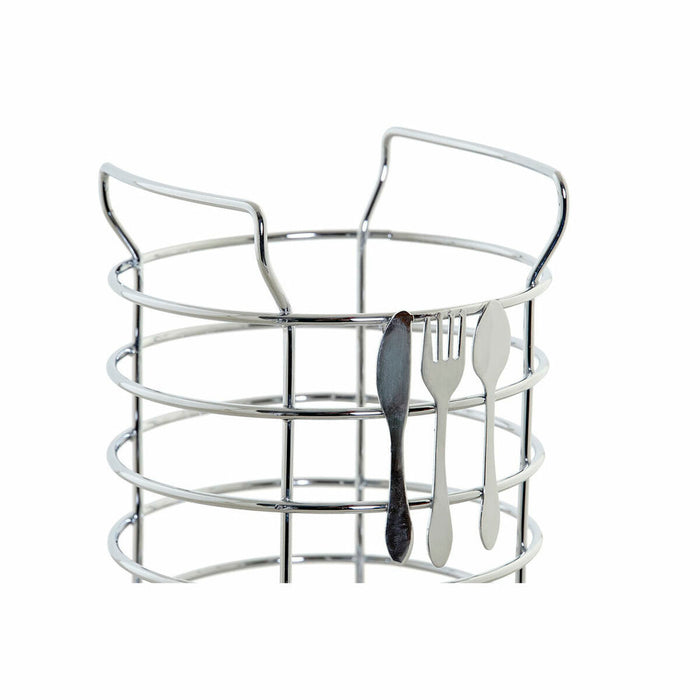 Organizador para Cubiertos DKD Home Decor Plateado Metal Plástico 11,5 x 11,5 x 15 cm