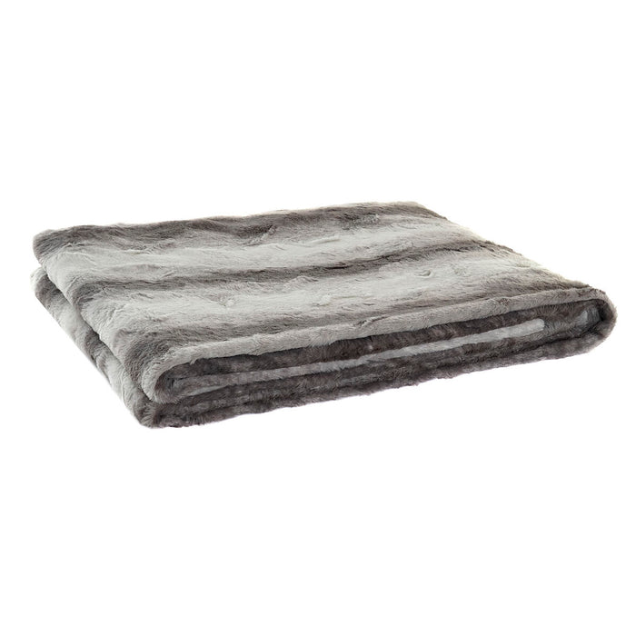 DKD Home Decor Animal Blanket 150 x 200 x 2 cm Grey White Bicolor Mountain