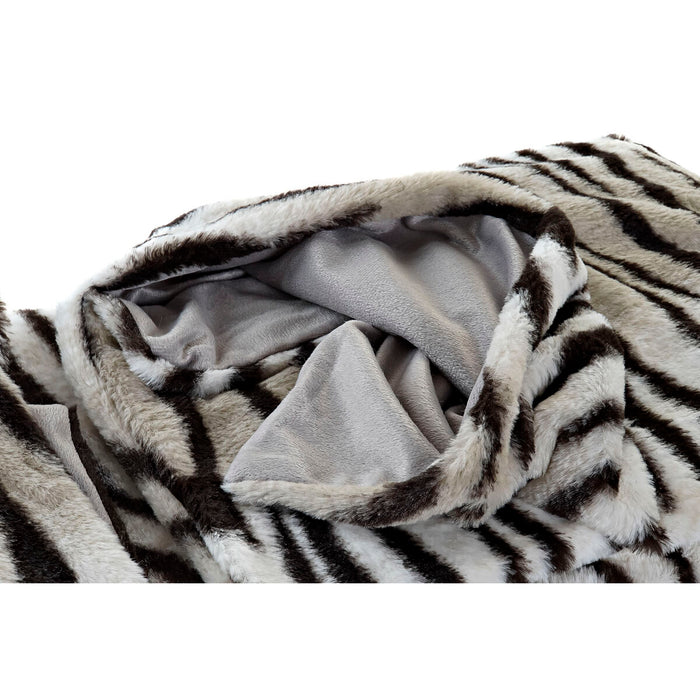 DKD Home Decor Wild Blanket 130 x 170 x 2 cm Black Grey White Colonial