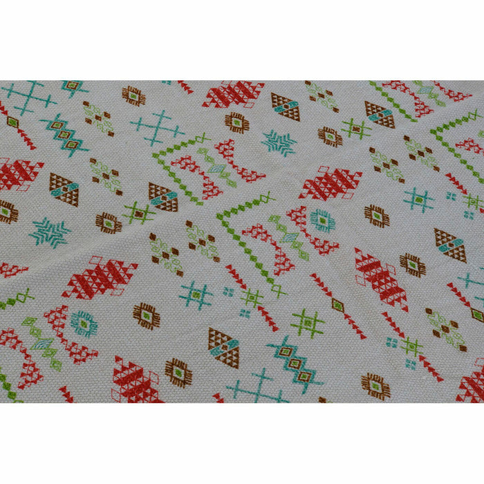 Alfombra DKD Home Decor 120 x 180 x 0,4 cm Poliéster Blanco Ikat Boho (2 Unidades)