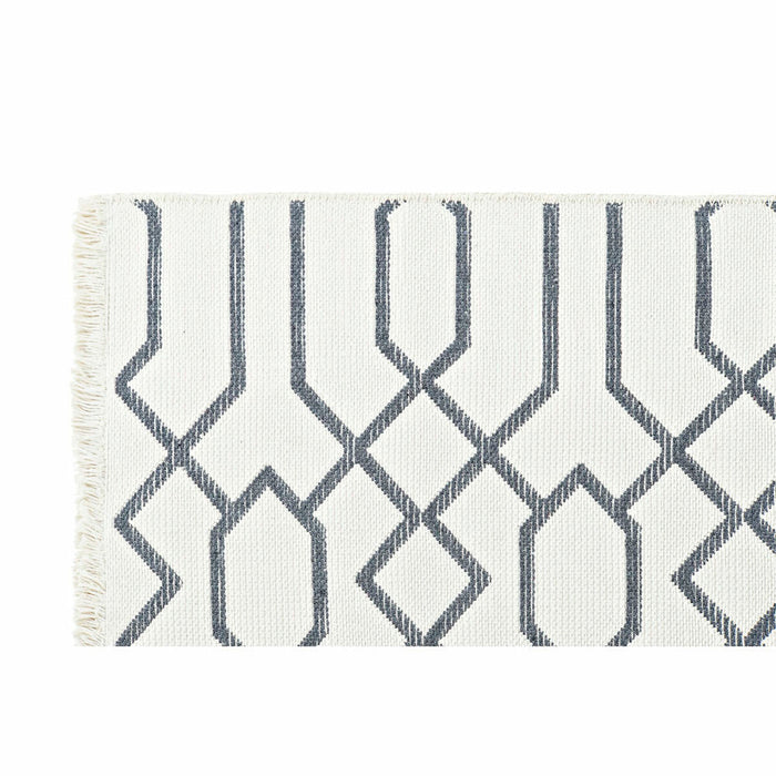DKD Home Decor White Grey Polyester Cotton Rug (120 x 180 x 1 cm)