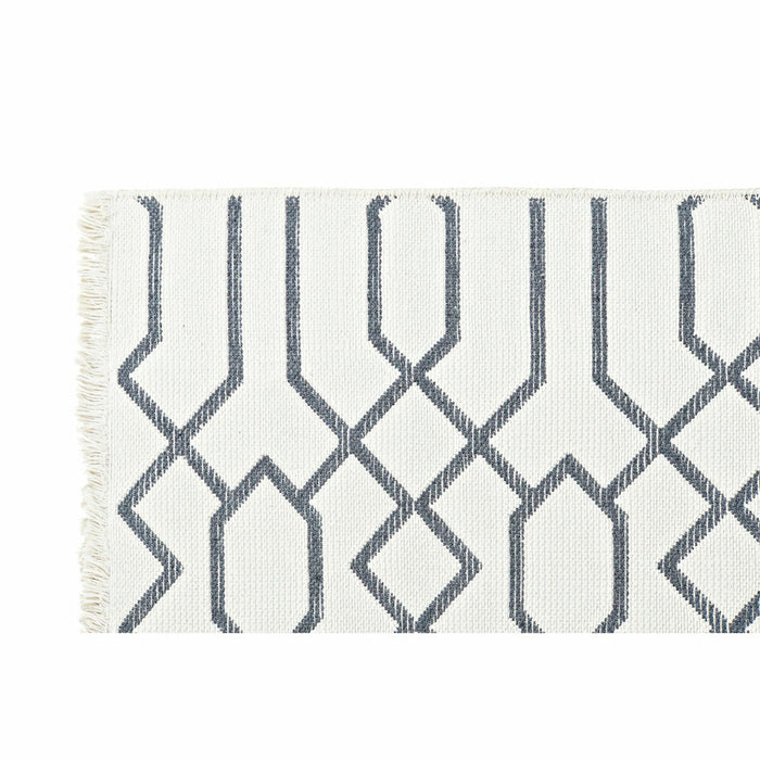 DKD Home Decor White Grey Polyester Cotton Rug (200 x 290 x 1 cm)