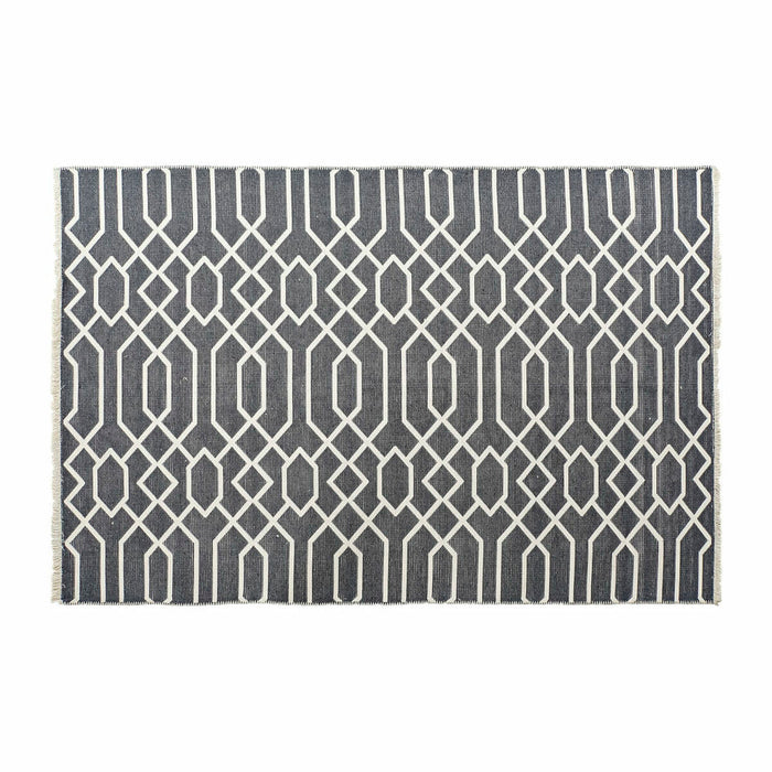 DKD Home Decor White Grey Polyester Cotton Rug (200 x 290 x 1 cm)