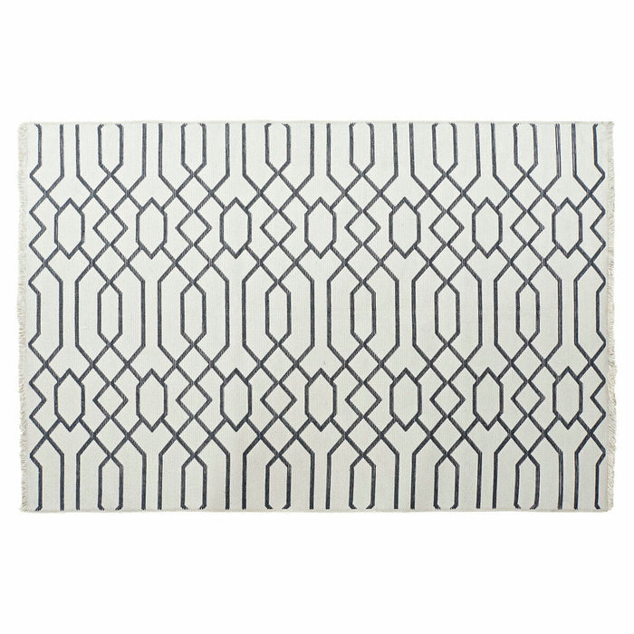 DKD Home Decor White Grey Polyester Cotton Rug (200 x 290 x 1 cm)