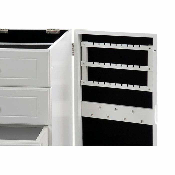 Joyero de Pie DKD Home Decor Blanco Multicolor Madera Espejo Madera MDF 37 x 27 x 90 cm