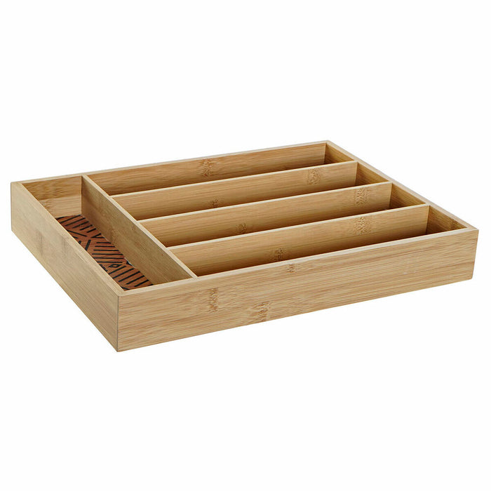 DKD Home Decor Multipurpose Basket Black Natural Bamboo 25.5 x 35.5 x 5 cm