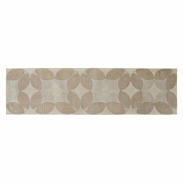 Alfombra DKD Home Decor Beige Poliéster Círculos (60 x 240 x 0.9 cm)