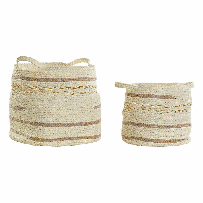 DKD Home Decor Natural Fiber Basket Set (2 pcs) (40 x 40 x 34 cm)