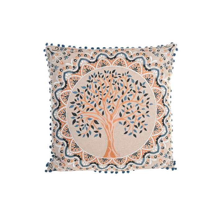 DKD Home Decor Cushion Tree Blue Yellow Light Brown 60 x 20 x 60 cm
