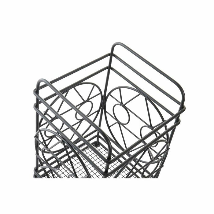 DKD Home Decor Cutlery Drainer Black Geometric Metal 12 x 12 x 20 cm