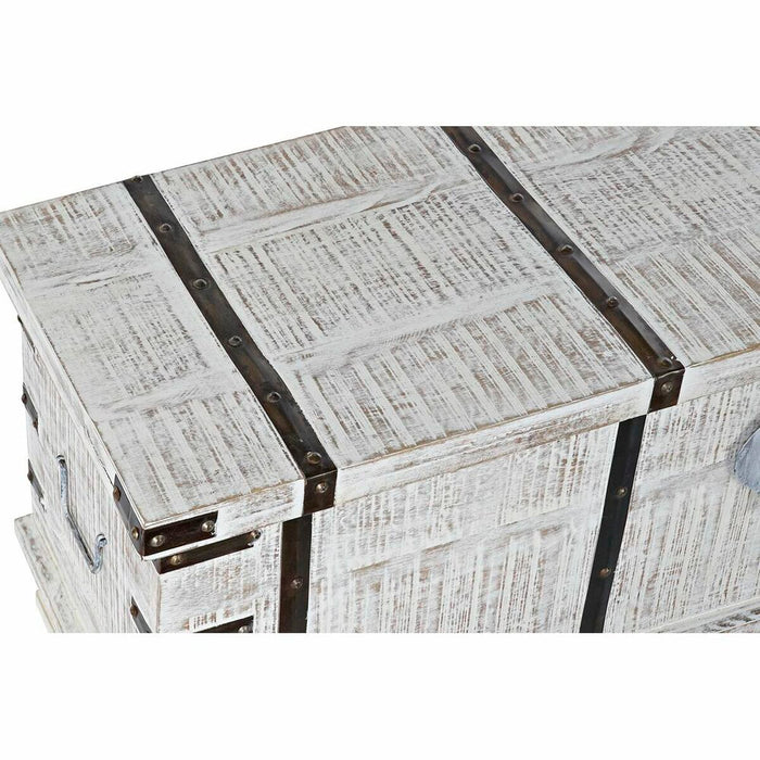 DKD Home Decor Chest White Metal Mango Wood (116 x 40 x 45 cm)