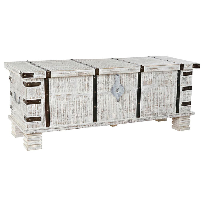 DKD Home Decor Chest White Metal Mango Wood (116 x 40 x 45 cm)