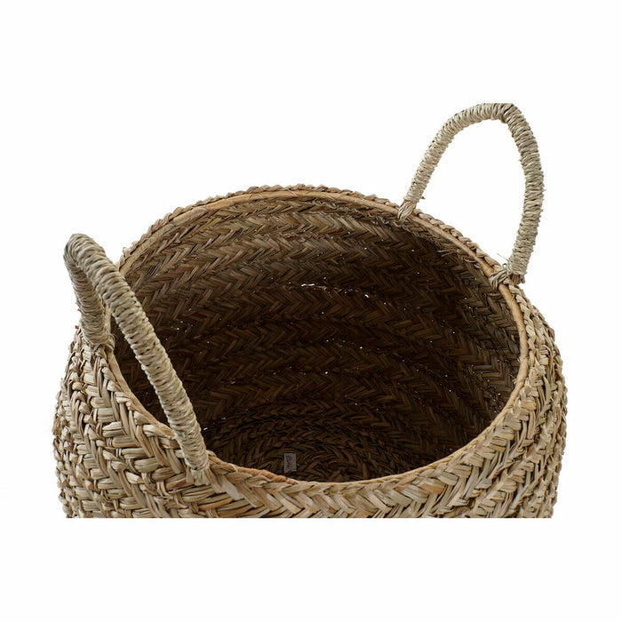 Decorative Basket DKD Home Decor Natural Seagrass Boho 40 x 40 x 30 cm