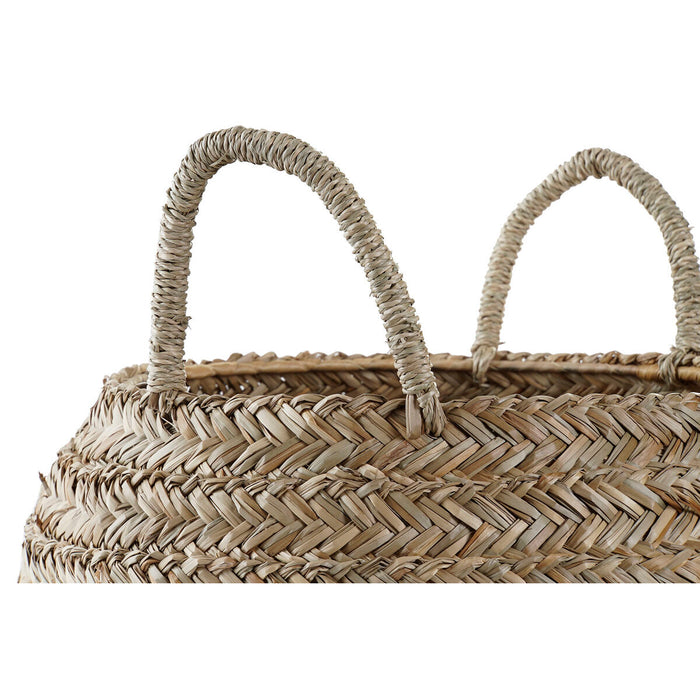 Decorative Basket DKD Home Decor Natural Seagrass Boho 40 x 40 x 30 cm