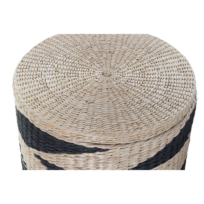 Cesto para la Ropa Sucia DKD Home Decor Negro Natural Madera MDF 41 x 41 x 51 cm