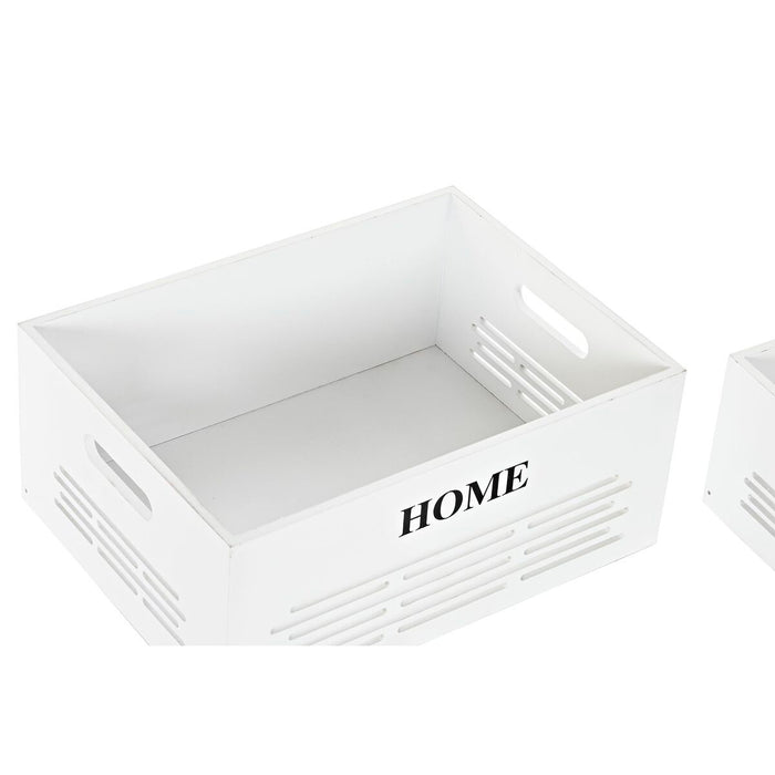 Juego de Cestos DKD Home Decor Blanco Negro Beige Madera MDF 40 x 30 x 56 cm (5 Piezas) (5 Unidades)