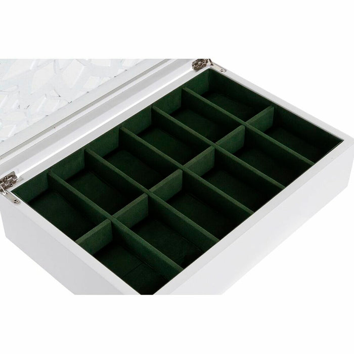 Caja para Relojes DKD Home Decor Blanco Cristal Madera MDF 29 x 20 x 9 cm (12 Unidades)