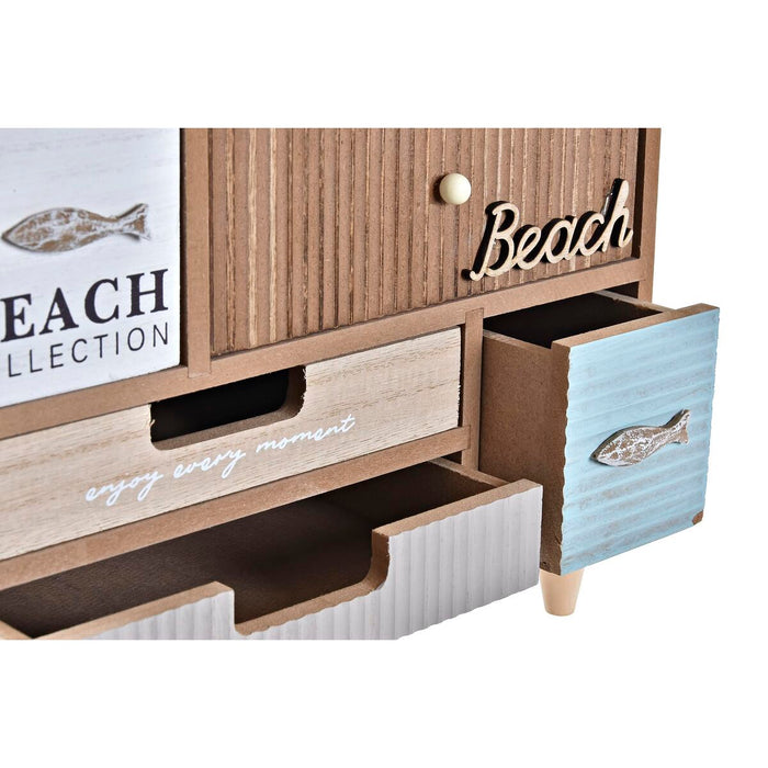 DKD Home Decor Jewelry Box 29 x 14 x 22 cm Turquoise Brown Wood