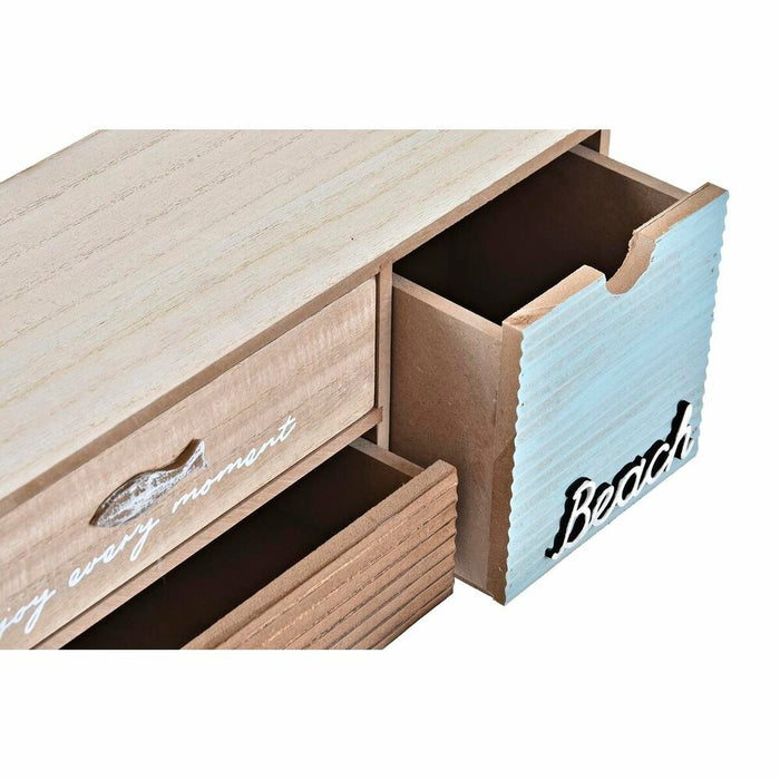 DKD Home Decor Jewelry Box 34 x 13 x 16 cm Turquoise Brown Wood